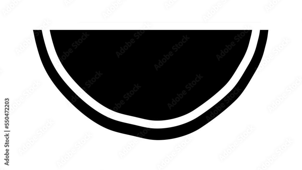 slice cut watermelon line icon animation slice cut watermelon line icon animation