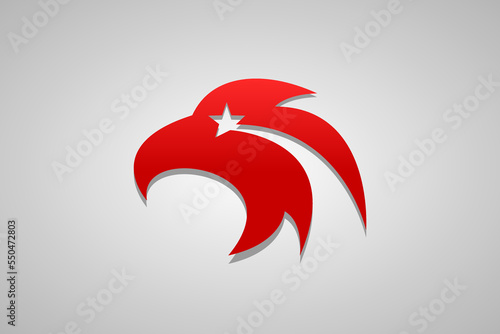 elegant eagle head star logo