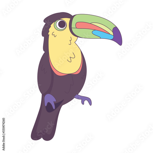 Isolated cute toucan bird icon Vector