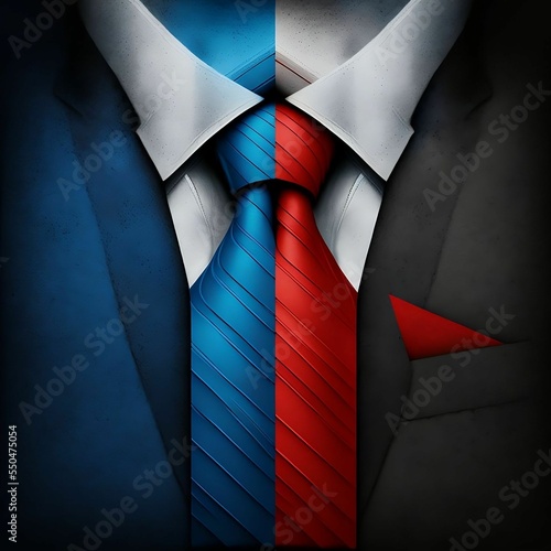 Presidential Red Tie Vs Blue | Voting Election Democrats vs Republicans | Midjourney Generative AI 