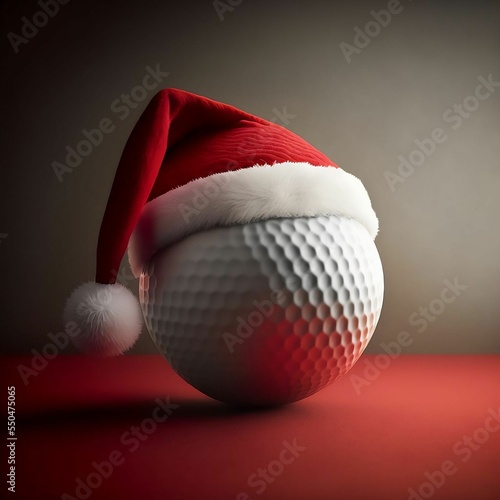 Golf Ball Wearing Santa Hat | Midjourney Generative Ai