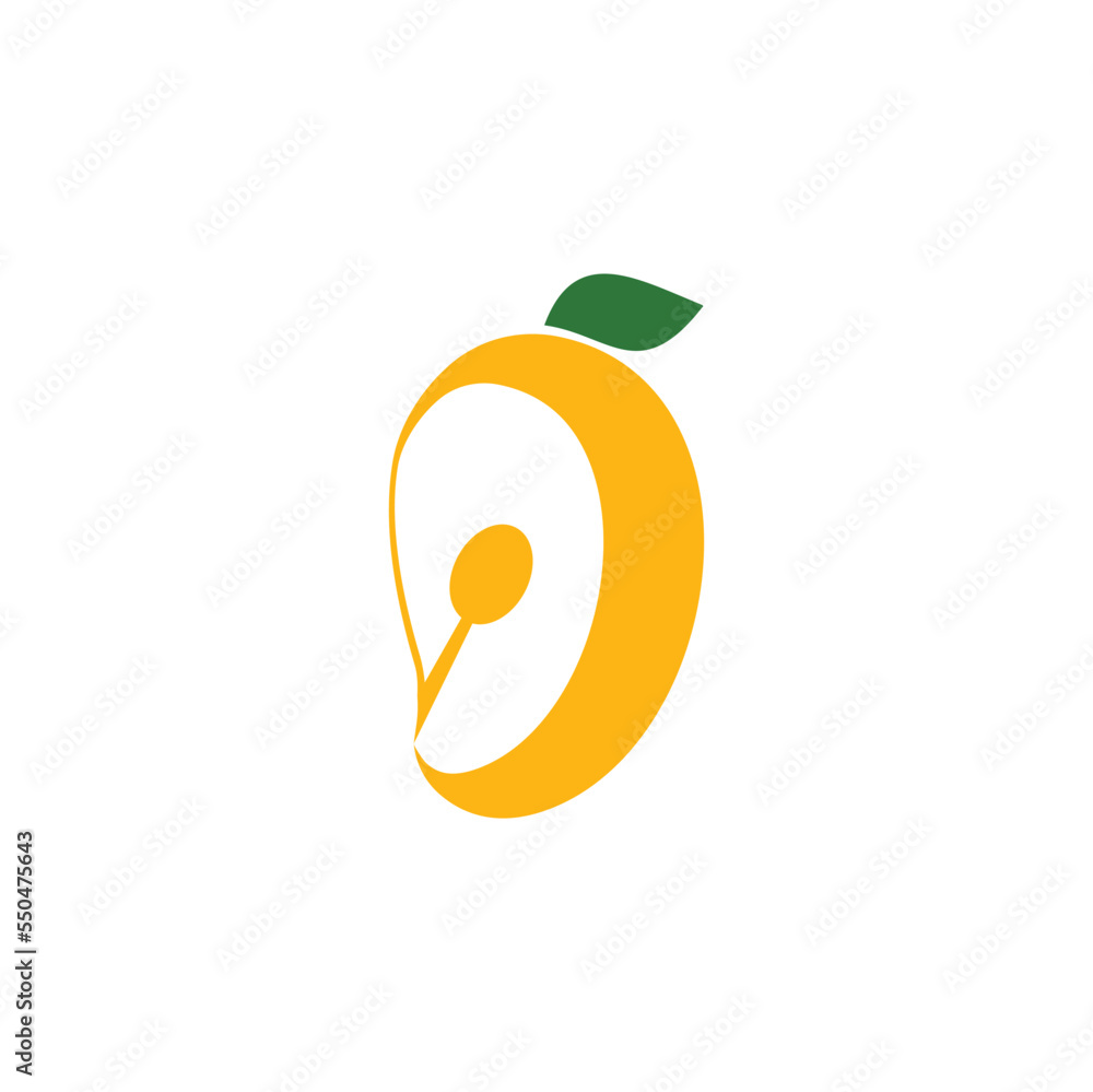 Obraz premium minimal flat fruit logo illustration 