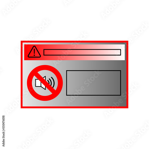 Red banner ban sound. Modern technology. Megaphone speaker. Computer interface. Vector illustration. stock image. 