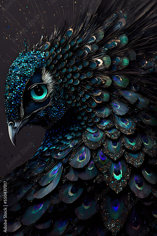 Fototapeta premium seraphpunk sequins lots of peacock wings