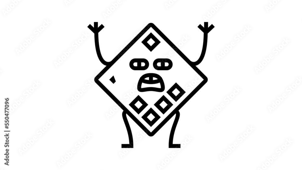 waffle dessert character line icon animation waffle dessert character line icon animation