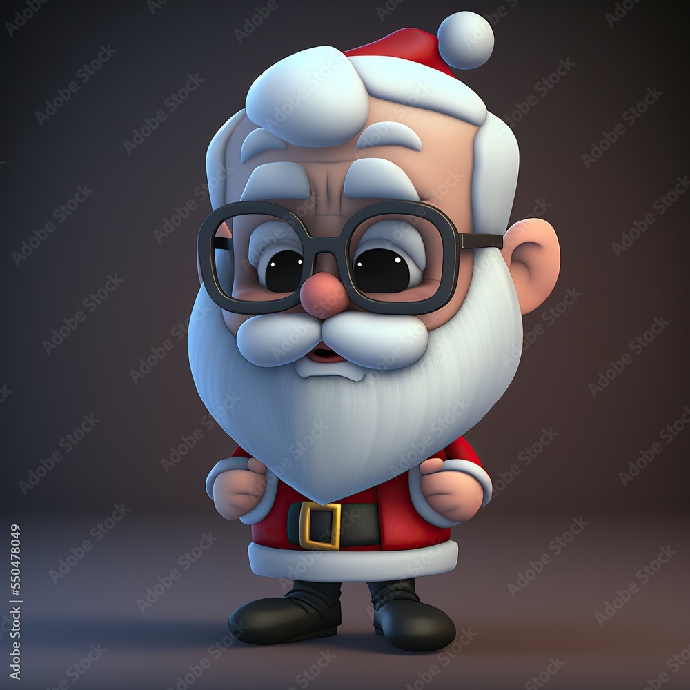 3d cartoon santa claus looking surprised 3d cartoon santa claus looking surprised