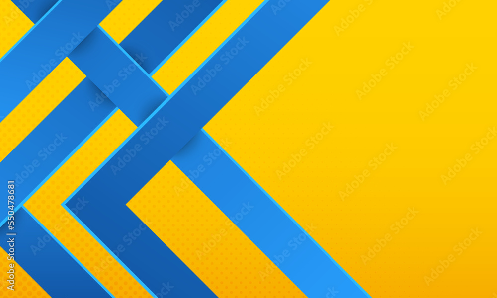 Abstract background. Minimal geometric lines. Bright design texture. Dynamic shapes composition. Yellow and Blue. Vector illustration. Abstract background. Minimal geometric lines. Bright design texture. Dynamic shapes composition. Yellow and Blue. Vector illustration.
