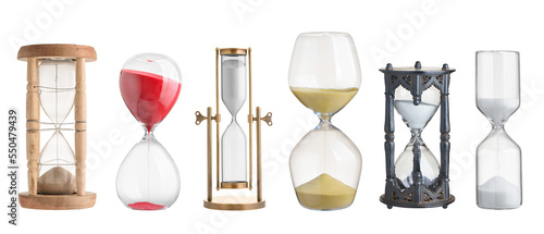 Obraz na plátně Set of hourglasses isolated