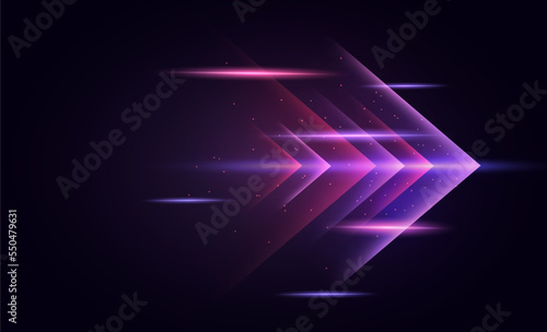 Abstract modern hight speed light arrow line technology effect. Modern abstract high speed motion. Colorful dynamic motion on a dark background. Vector illustration