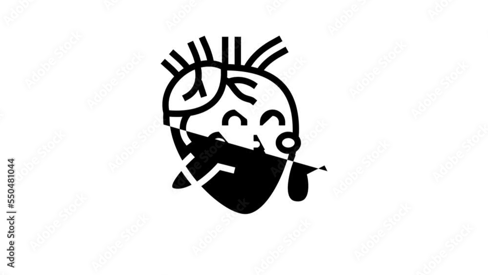 kids heart health line icon animation kids heart health line icon animation