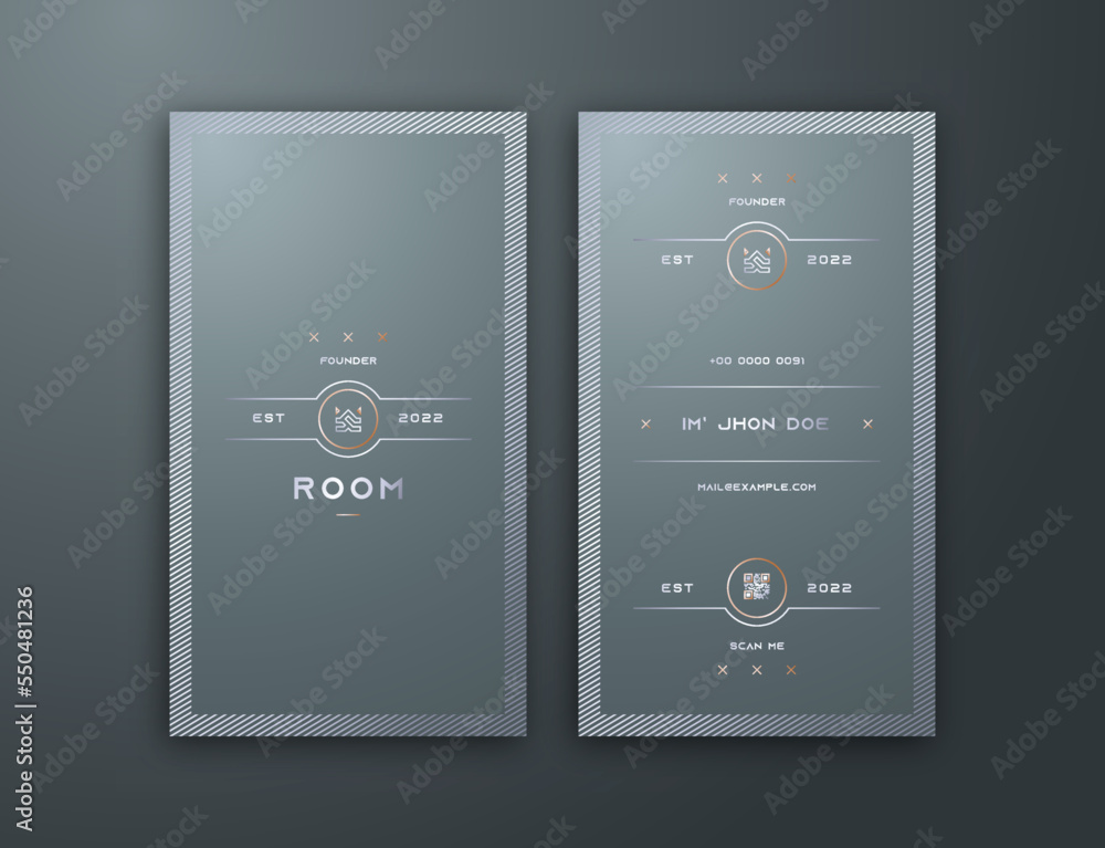 Retro Stylish ertical Business Card Editable Template Retro Stylish ertical Business Card Editable Template