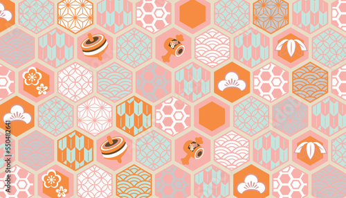 和柄　背景パターンイラスト