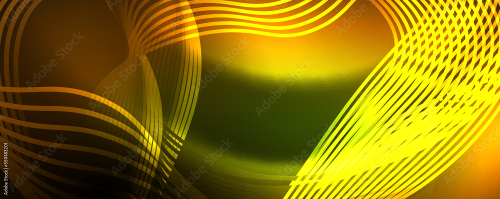Techno neon wave lines, dynamic electric motion, speed concept. Templates for wallpaper, banner, background, landing page, wall art, invitation, prints Techno neon wave lines, dynamic electric motion, speed concept. Templates for wallpaper, banner, background, landing page, wall art, invitation, prints
