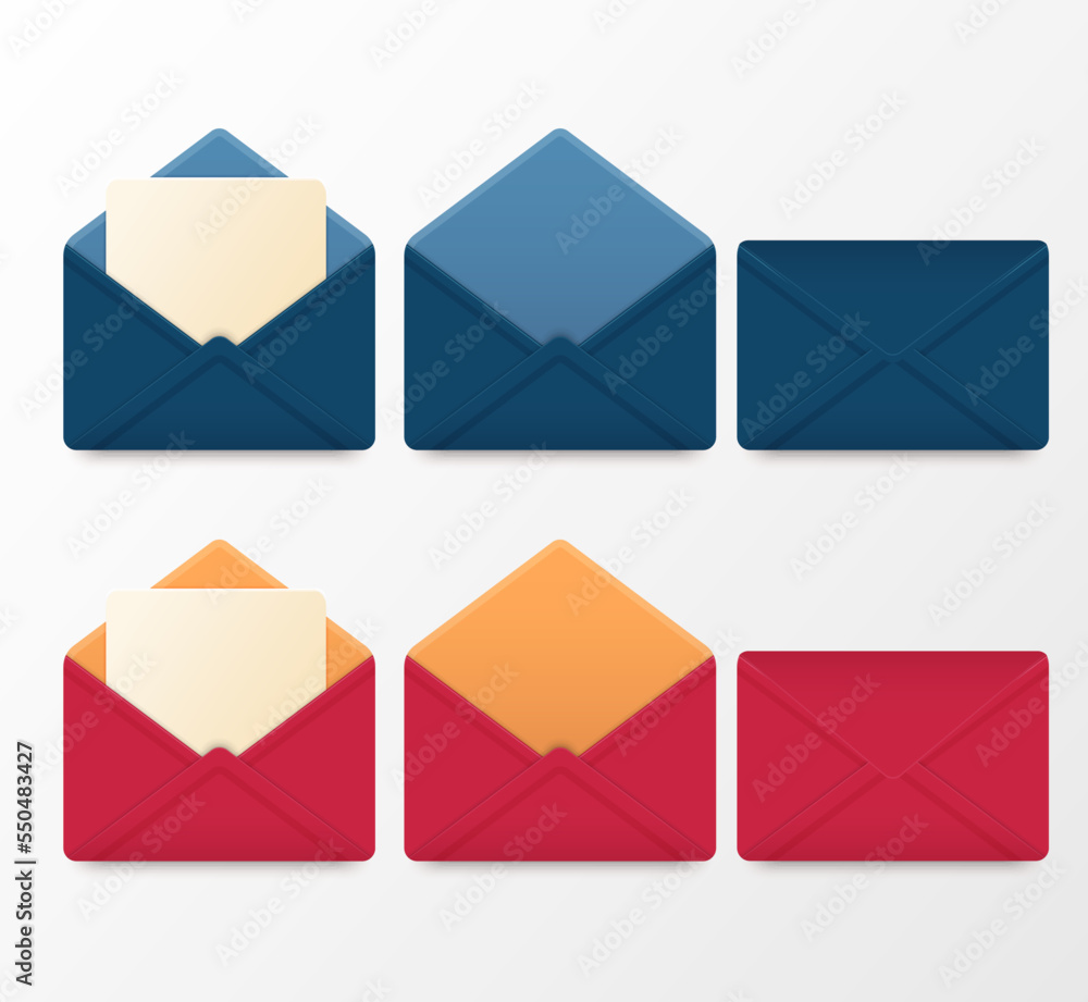 Set of empty paper envelope. Set of empty paper envelope.