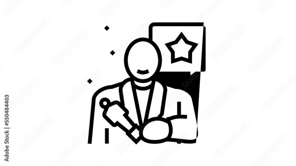 actor video production film line icon animation actor video production film line icon animation