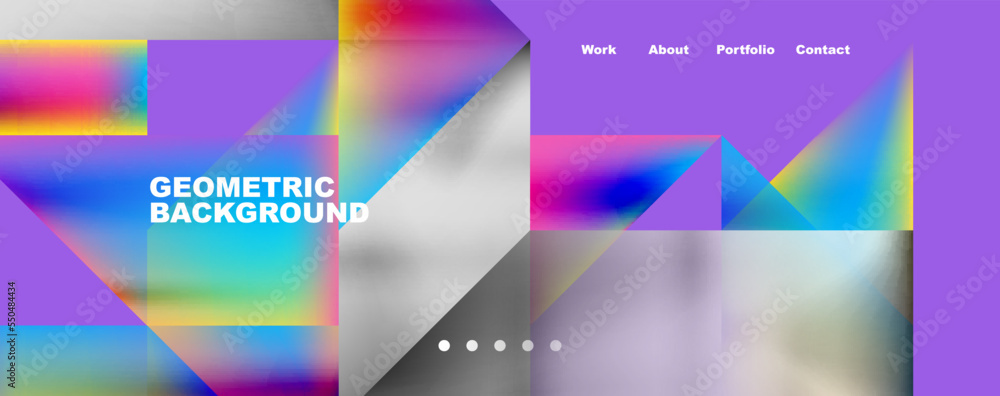 Trendy minimal geometric composition abstract background. Triangle fluid bright colors backdrop. Vector Illustration For Wallpaper, Banner, Background, Card, Book Illustration, landing page