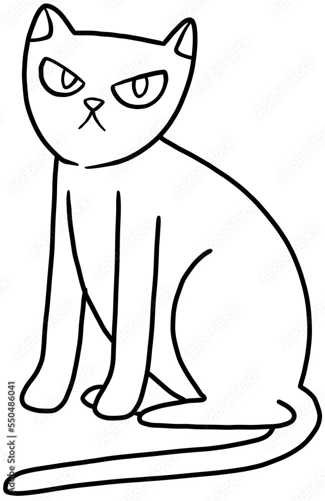 Obraz premium cute kitten cat cartoon illustration for coloring