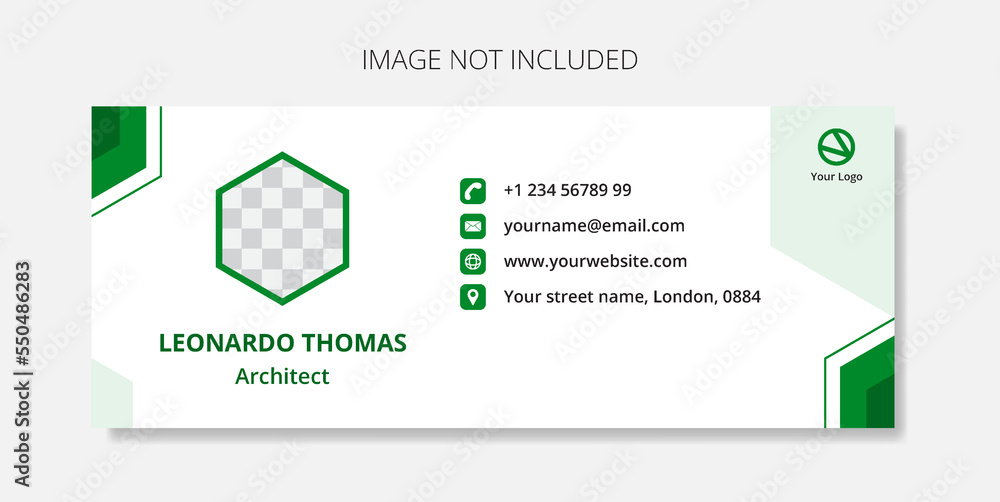 Email signature green template or email footer and personal Email signature green template or email footer and personal