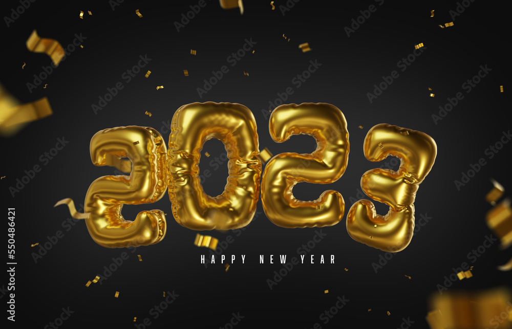 New year 2023 background. 3d illustration
