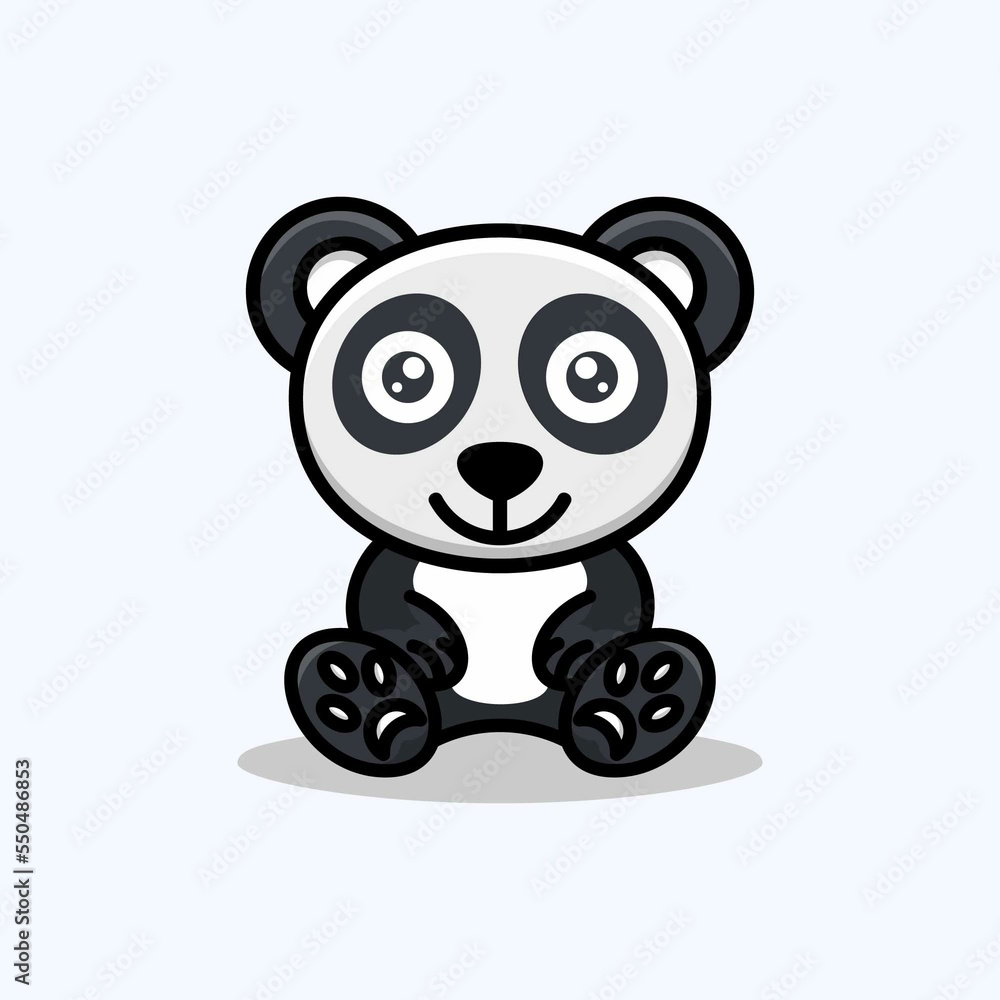 cute panda sitting pose illustration cute panda sitting pose illustration