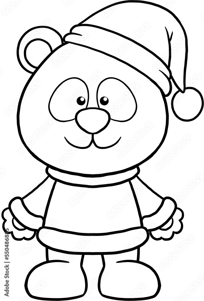 cute christmas cartoon animal character clipart coloring