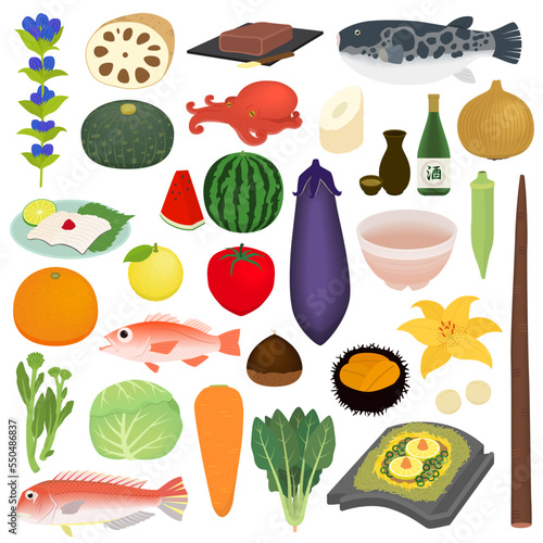 山口県の特産品のイラスト