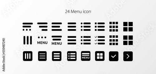 Website list item pack.Hamburger menu line icons