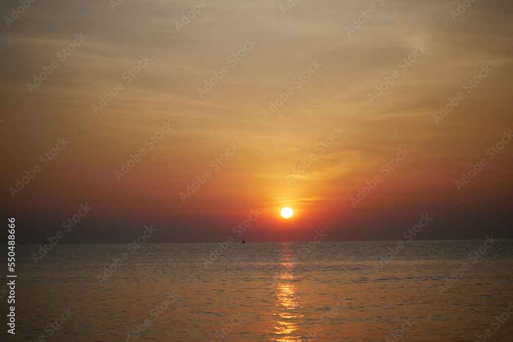 sunset over the sea. sunset on the beach