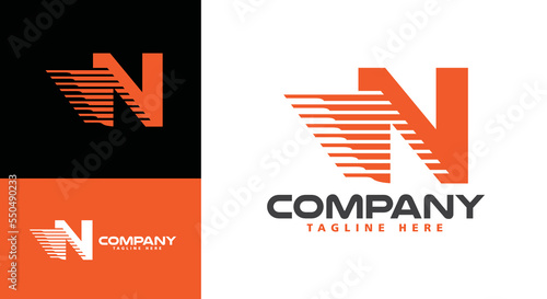 Modern company logo letter N Express for logistics, delivery, travel, shuttle, travel etc.