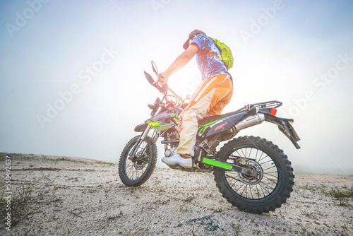 Fototapeta Naklejka Na Ścianę i Meble -  mountain bike rider. motocross rider on a motorcycle