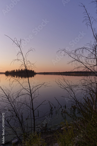 Beautiful Sunset at Astotin Lake