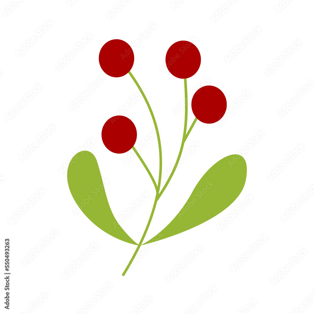 Berry illustration for Christmas ornament