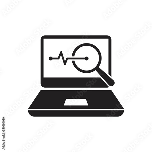 Computer diagnostics icon design, isolated on white background. vector illustration