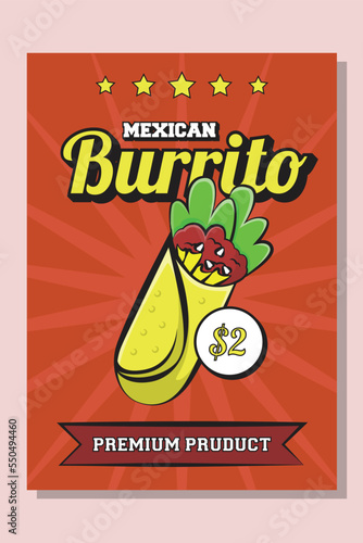 Classic Vintage Burrito Promotional Flyer Template