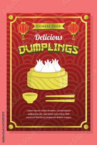 Chinese Dumpling Promotion Flyer Template Design