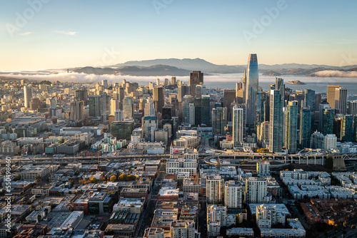 Aerial shots over the San Francisco