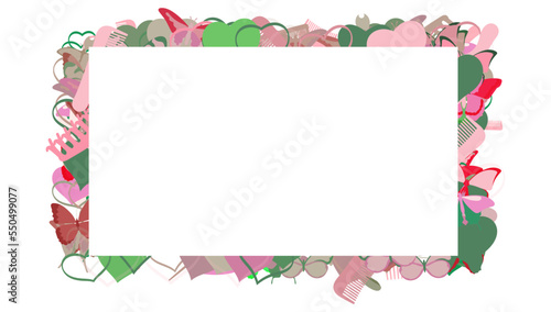Blank paper, fill yourself invitation card, with border backdrop pattern. Abstract design texture. Theme is about various, Monarch, Red Admiral, wildlife, clip, summer, wild, vector, gorgeous