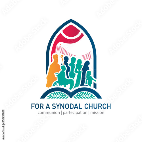 Synod Logo, Synodality Church Logo, For a Synodal Church: Communion, Participation, and Mission Logo