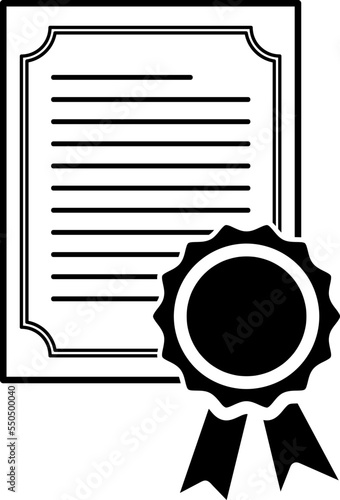 Certificate Icon Vector Design Template. Editable Stroke on white background..eps