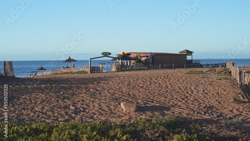 Surf club the beach at sunset Casablanca Morocco