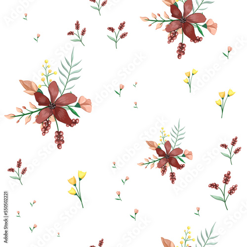 Vector flower seamless pattern. Perfect for modern wallpaper  fabric  home decor  and wrapping projects.