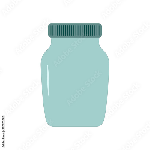jar symbol. Cute monochrome style. Stock illustration isolated on white background. 