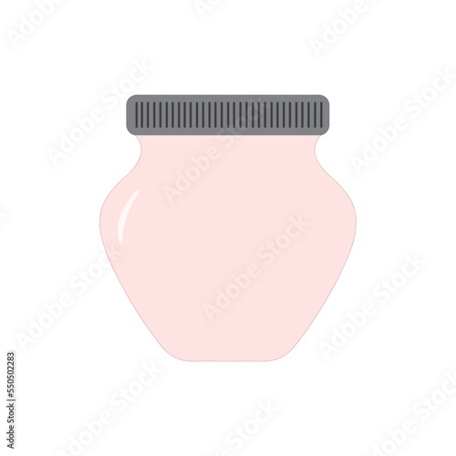 jar symbol. Cute monochrome style. Stock illustration isolated on white background. 