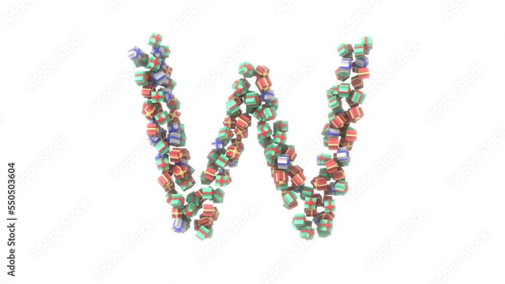 Animated Present Font - Letter W Animated Present Font - Letter W
