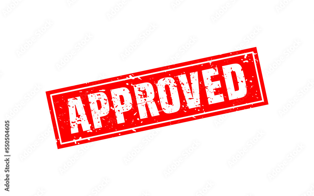 Obraz na plátně Approved rubber stamp with grunge style on white background