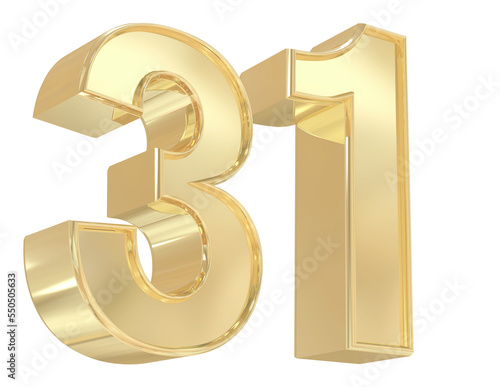 3d gold number 31 photo