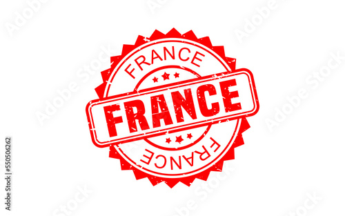 Canvas Print FRANCE stamp rubber with grunge style on white background
