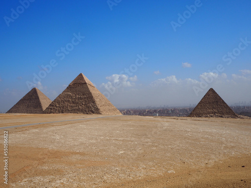 Egyptian tourist destination. Great Pyramids of Giza. Registered as a World Heritage Site.