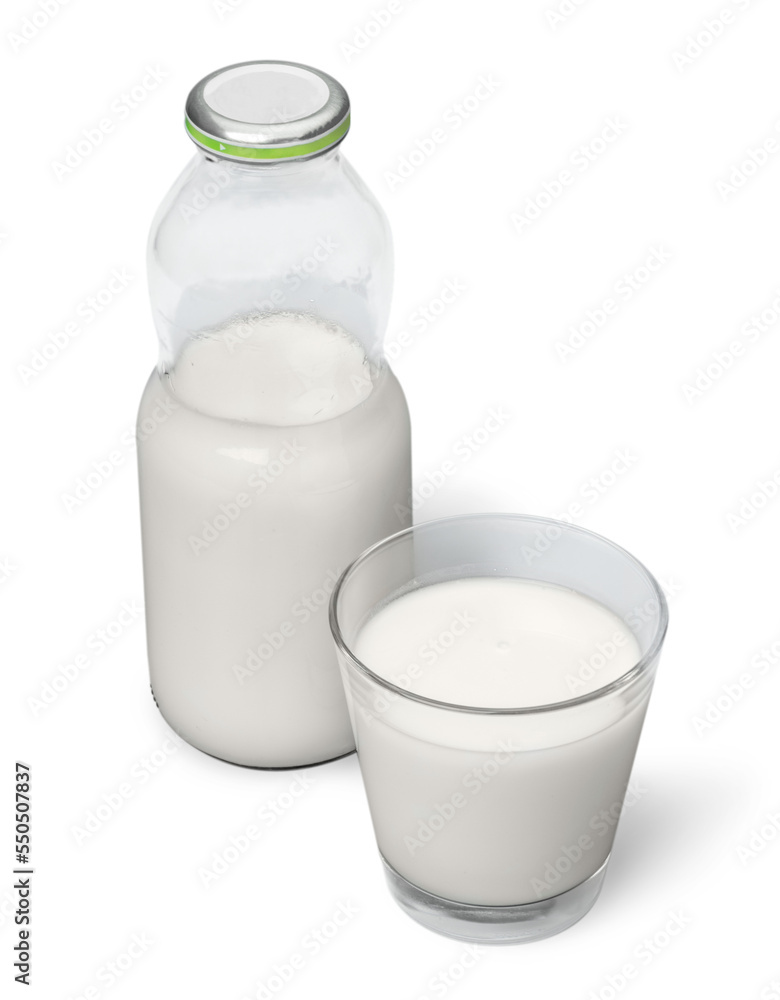 Milk Bottle and Glass Milk Bottle and Glass