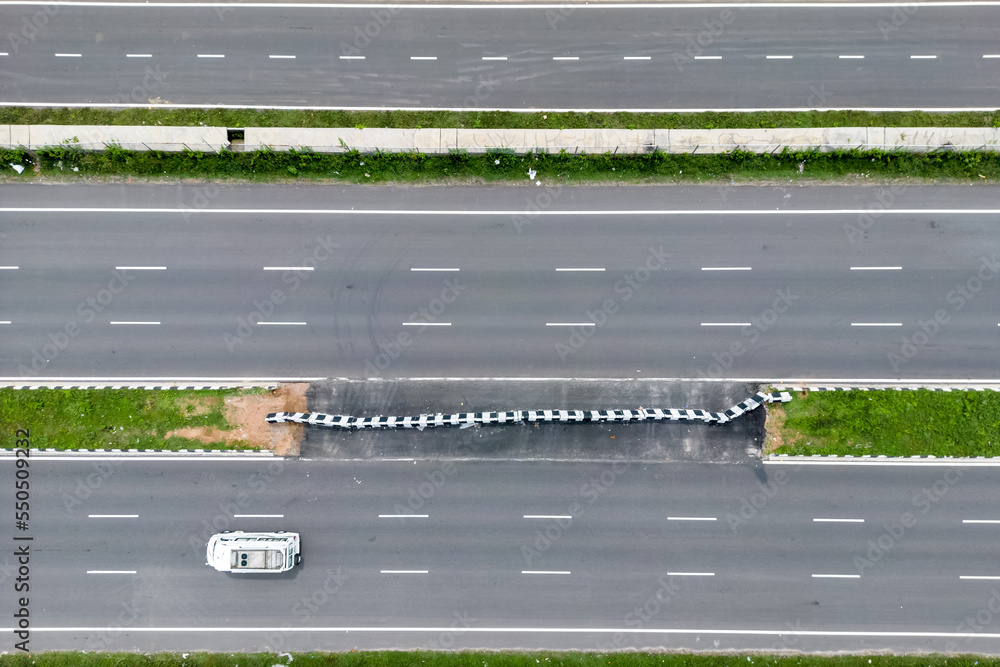 Top-down view of Bangalore to Mysore highway in India Top-down view of Bangalore to Mysore highway in India